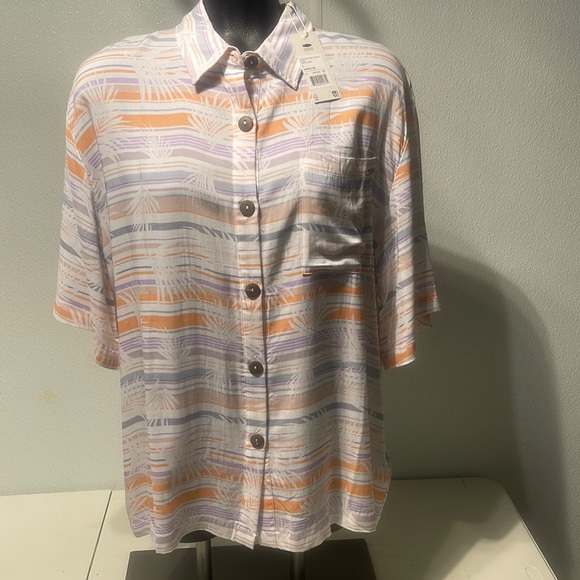 Rusty Women’s Sublime Shirt size L color Pastel Palm New! - Picture 1 of 3